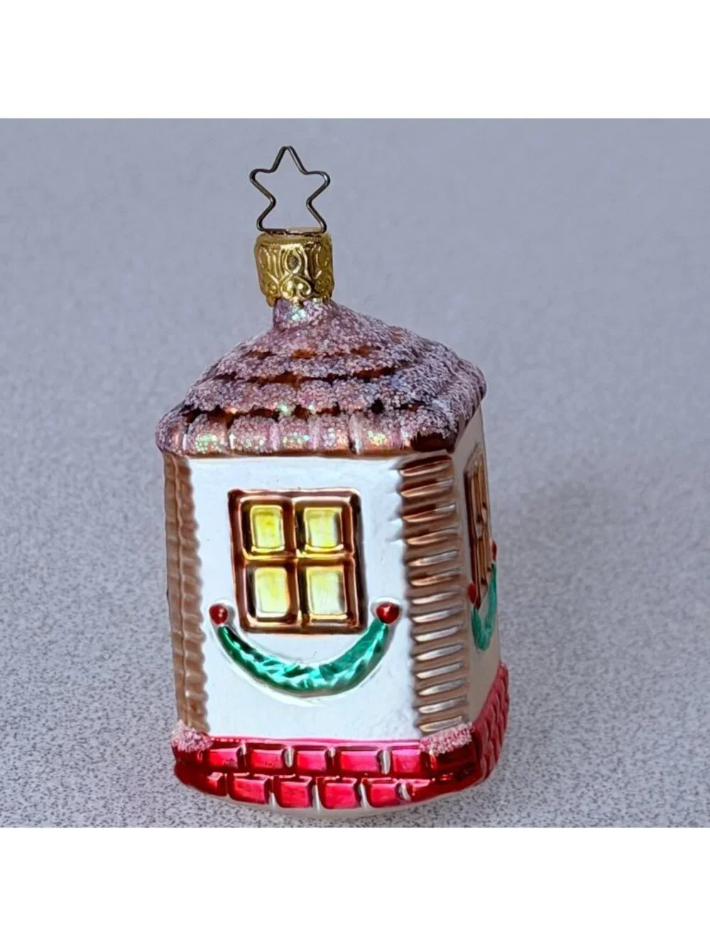 Blown Glass House Ornament Christmas Holiday 3.75
